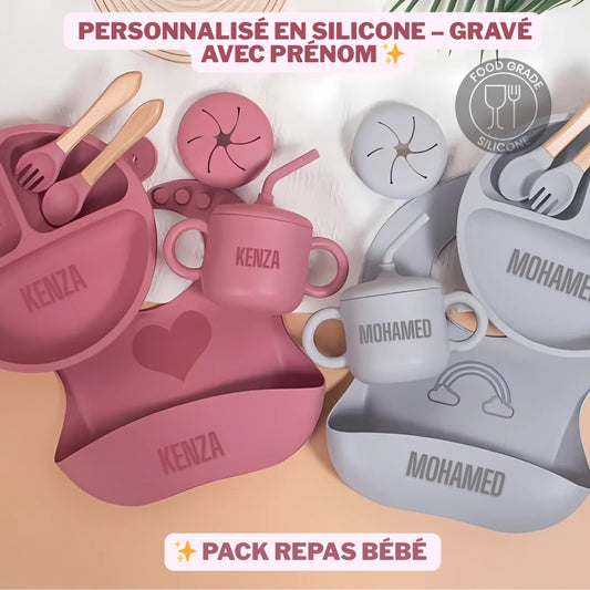 Kit Repas personnalisée 6 en 1 en silicone