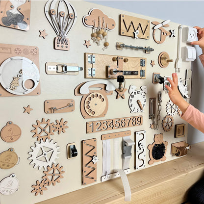 🧩 Planche Sensorielle Montessori – Jouet d’Éveil & Développement Bébé 👶✨