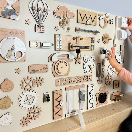 🧩 Planche Sensorielle Montessori – Jouet d’Éveil & Développement Bébé 👶✨