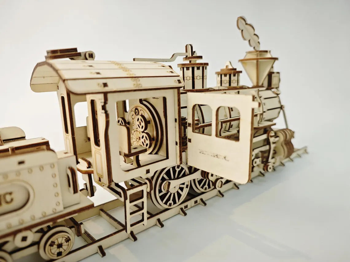 🚂 Train du Far West en Bois – Puzzle 3D