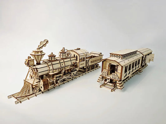🚂 Train du Far West en Bois – Puzzle 3D