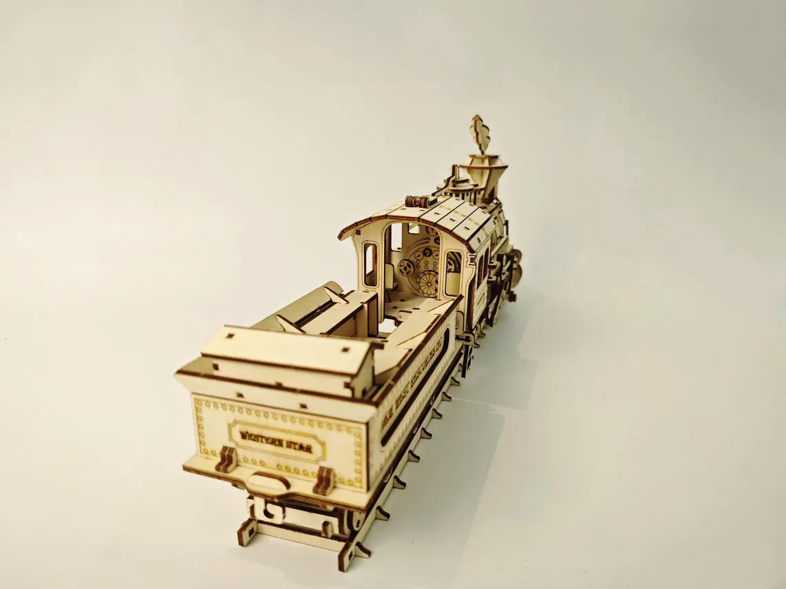 🚂 Train du Far West en Bois – Puzzle 3D