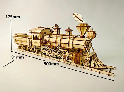 🚂 Train du Far West en Bois – Puzzle 3D