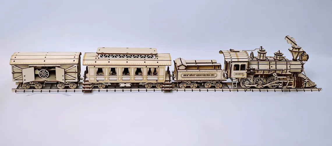 🚂 Train du Far West en Bois – Puzzle 3D